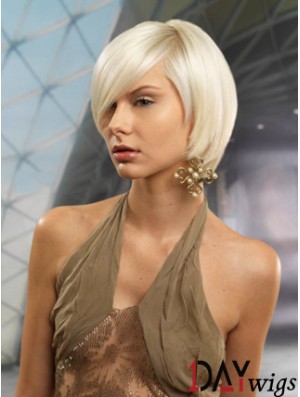 Monofilament Bobs Short Straight 10 inch Platinum Blonde Cheapest Fashion Wigs