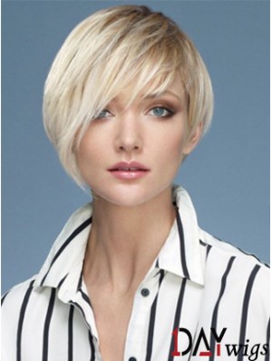 Capless Boycuts Short Straight 10 inch Platinum Blonde Sassy Fashion Wigs