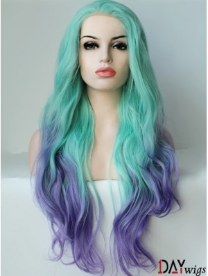 22 inch Ombre/2 Tone Long Without Bangs Wavy Ideal Lace Wigs