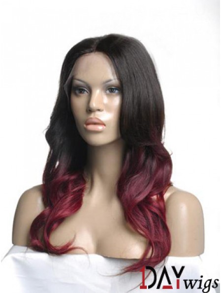 Long Ombre/2 Tone Wavy Without Bangs Good African American Wigs