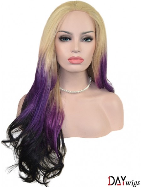 22 inch Ombre/2 Tone Long Without Bangs Wavy Great Lace Wigs