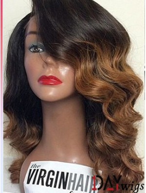 Ombre/2 Lale Front Wavy With Bangs Black Woman Looking For 100% Real Hair