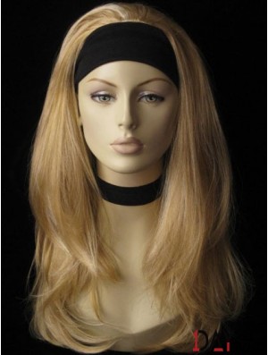 Long Straight Blonde Affordable Synthetic Half Wigs