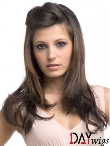Long Wavy Brown Cheapest Synthetic Half Wigs