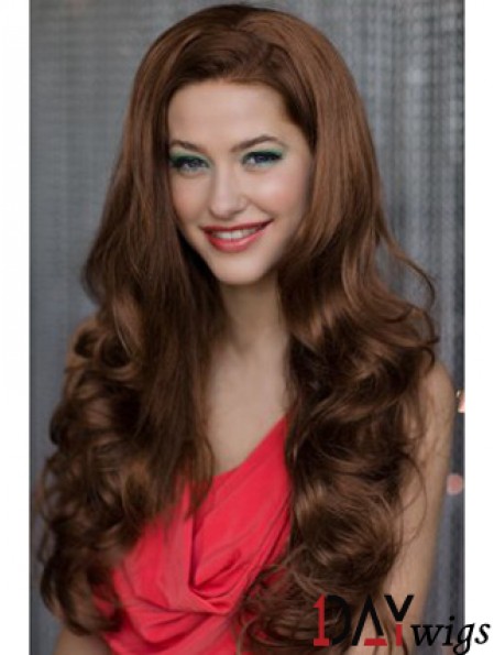 Long Wavy Auburn Soft Synthetic Half Wigs