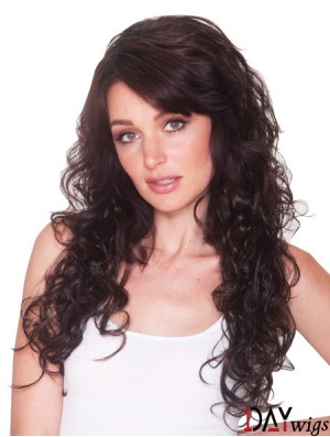 Long Curly Brown New Synthetic Half Wigs