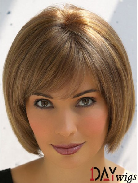 Trendy Brown Remy Real Hair Straight Hair Wigs Online