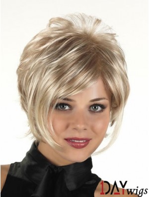 Fashion Blonde Short Wavy Capless  Layered Wigs Online For Women