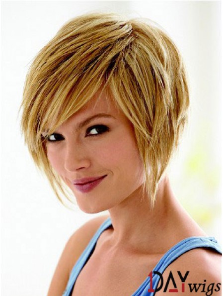 Bob Wig With Bangs With Capless Straight Style Chin Length