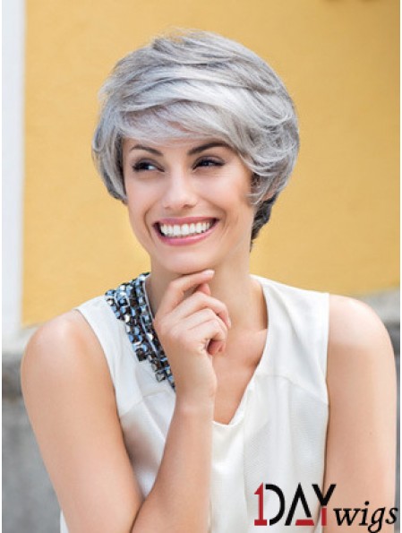 Wavy Lace Front 8 inch Top Short Grey Wigs