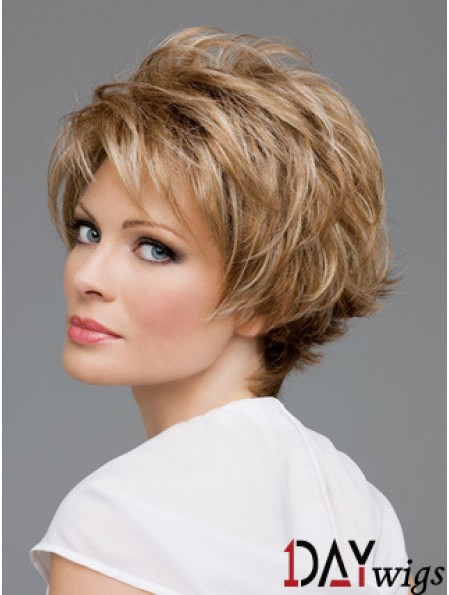 Lace Front Wavy Layered Short 8 inch Online Real Hair Wigs