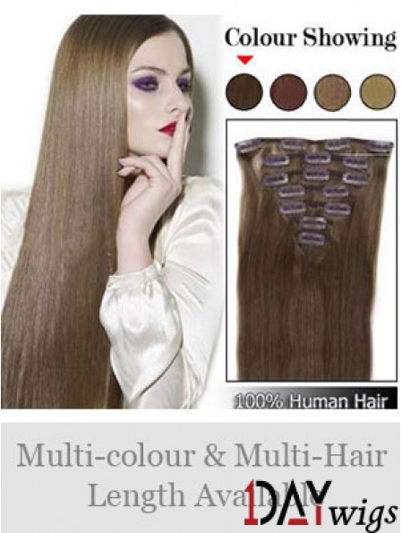 Best Brown Straight Remy Real Hair Clip In Hair Extensions