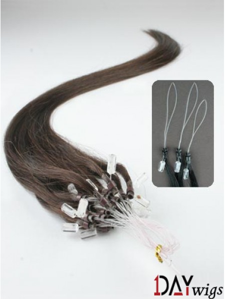 Exquisite Brown Straight Micro Loop Ring Hair Extensions