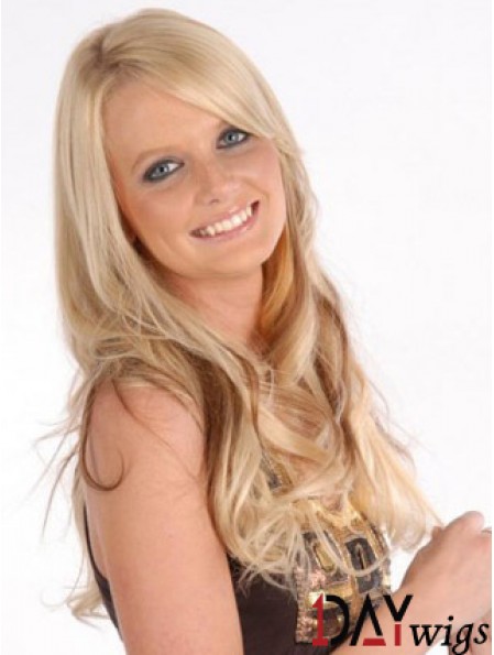 Affordable Blonde Curly Remy Real Hair Clip In Hair Extensions