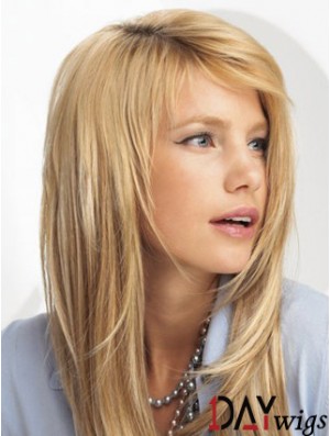 Trendy Blonde Straight Synthetic Clip In Hair Extensions