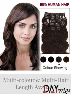 Best Brown Wavy Remy Real Hair Clip In Hair Extensions