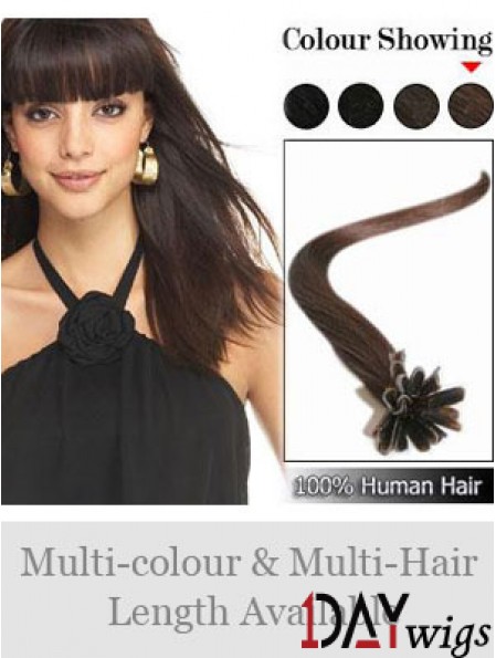 Brown Straight High Quality Nail/U Tip Hair Extensions