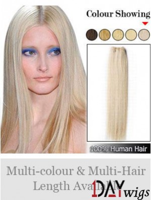 Straight Remy Real Hair Blonde Exquisite Weft Extensions