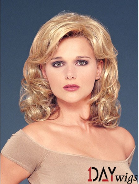 Hair Falls With Sunthetic Blonde Color Wavy Style