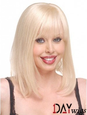 Cheap Straight Blonde Long Real Hair Hairpieces