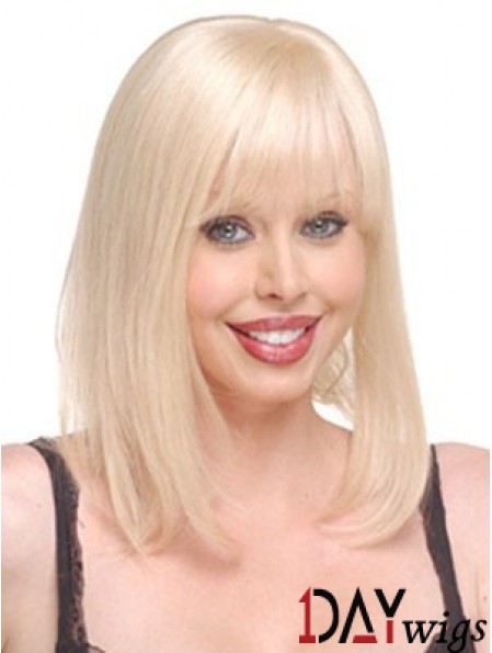 Cheap Straight Blonde Long Real Hair Hairpieces