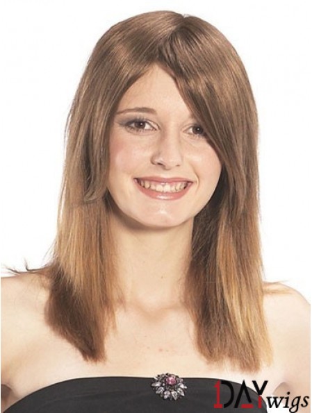 Sassy Straight Brown Long Real Hair Hairpieces