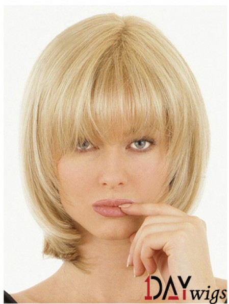 Half Wigs With Remy Straight Style Blonde Color