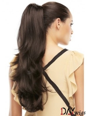 Designed Wavy Brown Ponytails