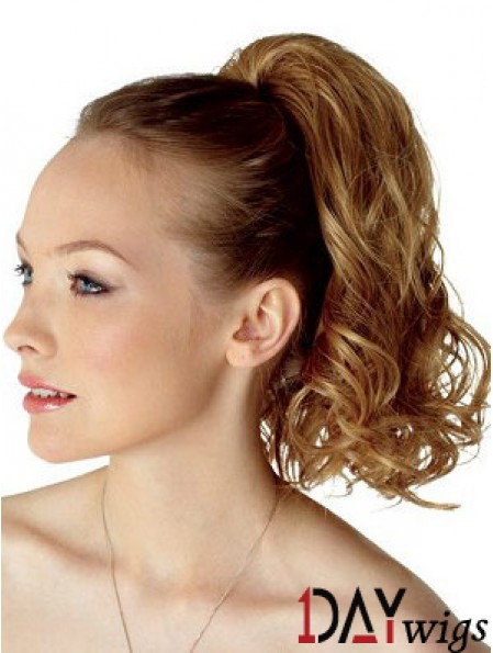 Top Brown Curly Synthetic Clip In Hairpieces