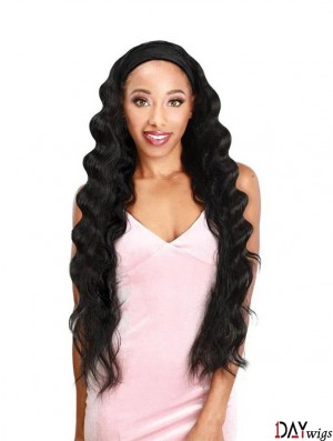 30 Inch Synthetic Velvet Long Wave Headband Wig