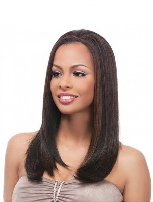 Straight Brazilian Remy Hair Brown Long Online 3/4 Wigs