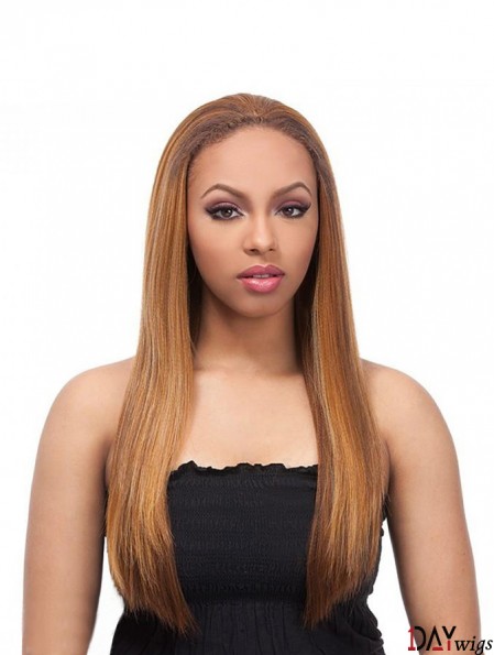 Straight Brazilian Remy Hair Blonde Long Best 3/4 Wigs