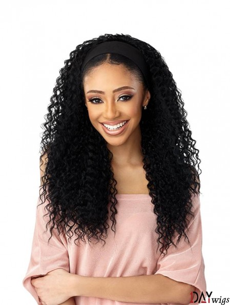 Defined Crimp Curly Synthetic Headband Wig