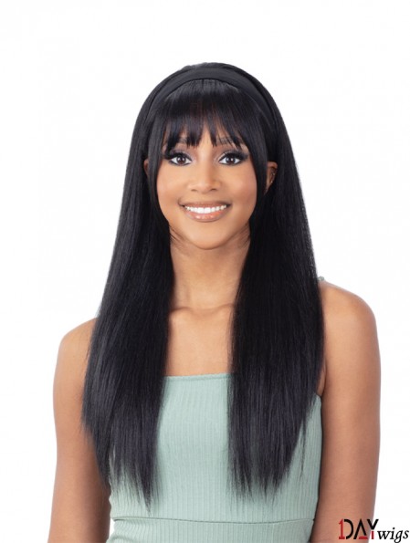 Long Length Straight Hair Synthetic Fullcap Headband Wig
