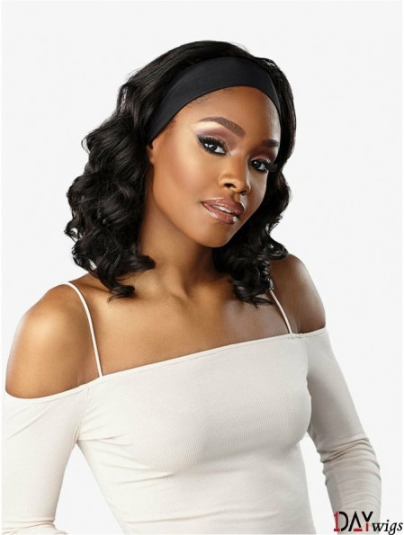 Loose Deep Wavy Wig 14 Inch Real Hair Headband Wig