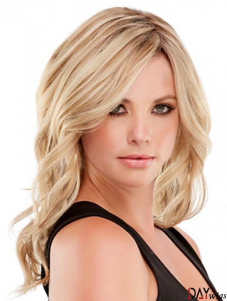 Handsome Real Hair Wavy Style Blonde Color Layered Cut