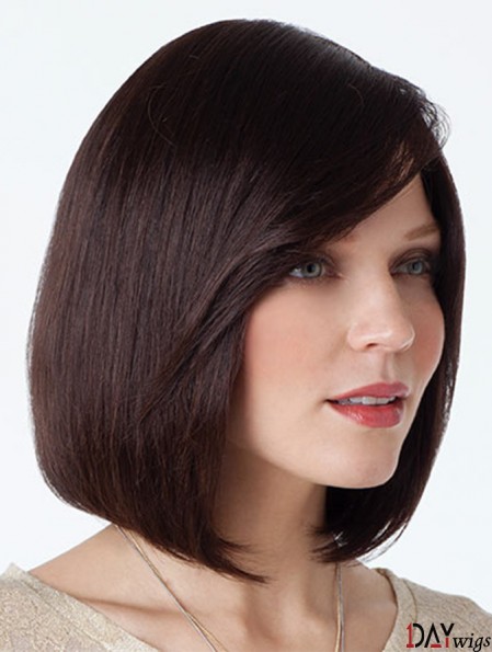 Beautiful Bob Wigs With Capless Auburn Color Chin Length With Full Bangs