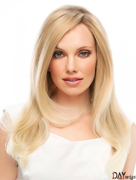 18 inch Blonde Long Layered Straight Designed Lace Wigs