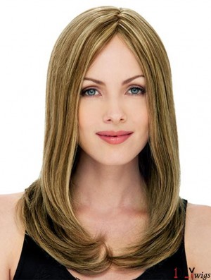 20 inch Blonde Long Layered Straight Affordable Lace Wigs