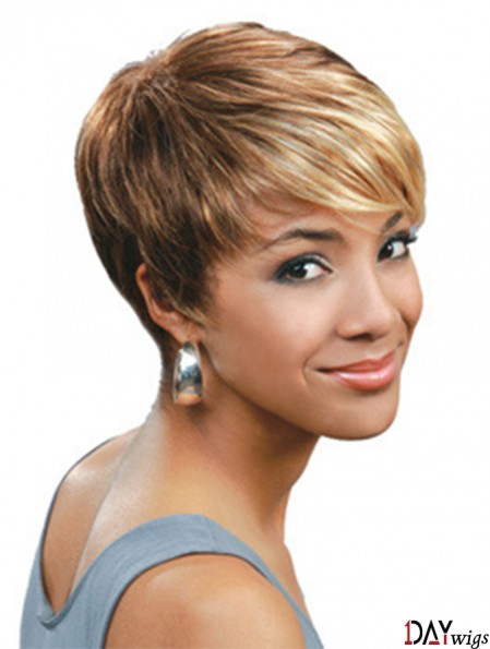 Blonde Boycuts Cropped Straight Capless Wholesale African Women Wig