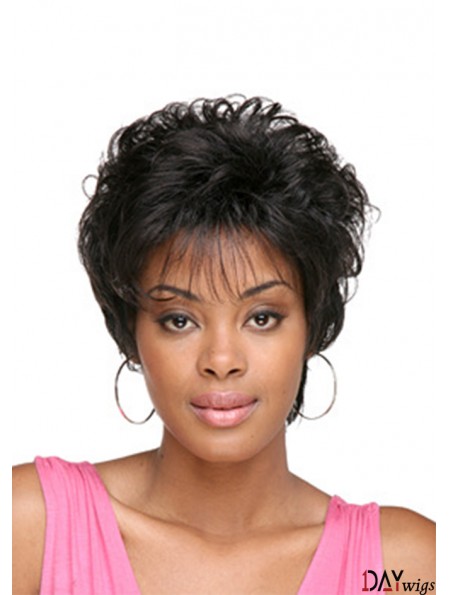 Short Black Curly Classic Natural African American Wigs