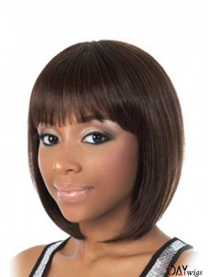 Bobs Blonde Capless Straight Chin Length Black Woman Wigs