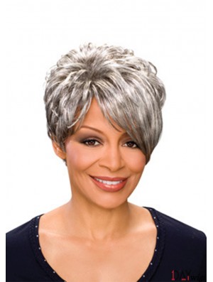 Durable Short Wavy Capless Grey Wigs