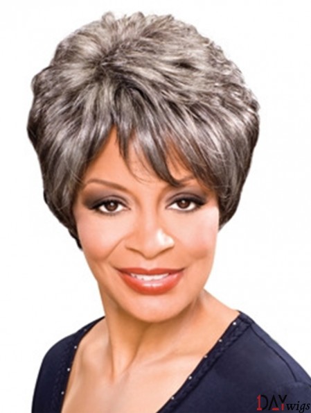 Synthetic Best Short Wavy Grey Wigs