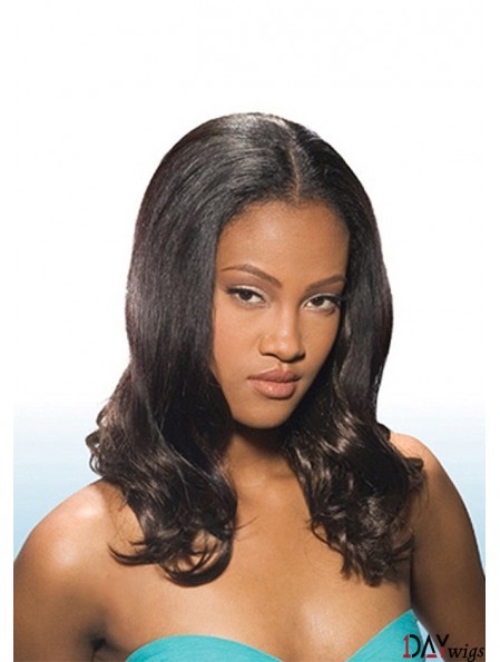Long Brown Without Bangs Wavy Durable Full Lace Wigs