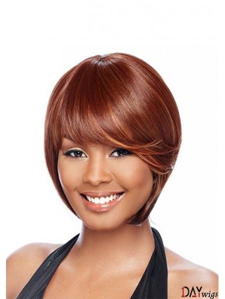 Short Auburn Straight Bobs Best African American Wigs