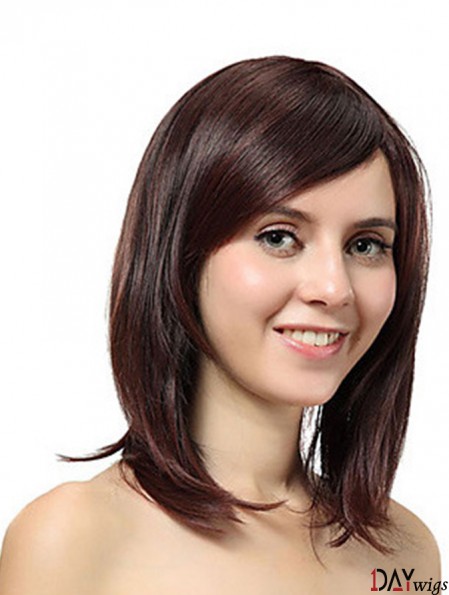 Shoulder Length Layered Straight Auburn Cheap Synthetic Wigs