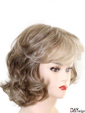 Chin Length Layered Wavy Soft Synthetic Wigs