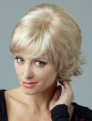 Beautiful Blonde Short Curly Layered Lace Front Wigs