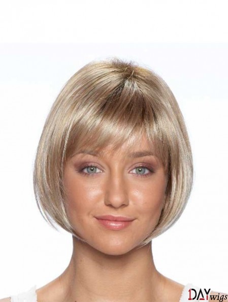 9 inch Best Straight Bobs Blonde Short Wigs